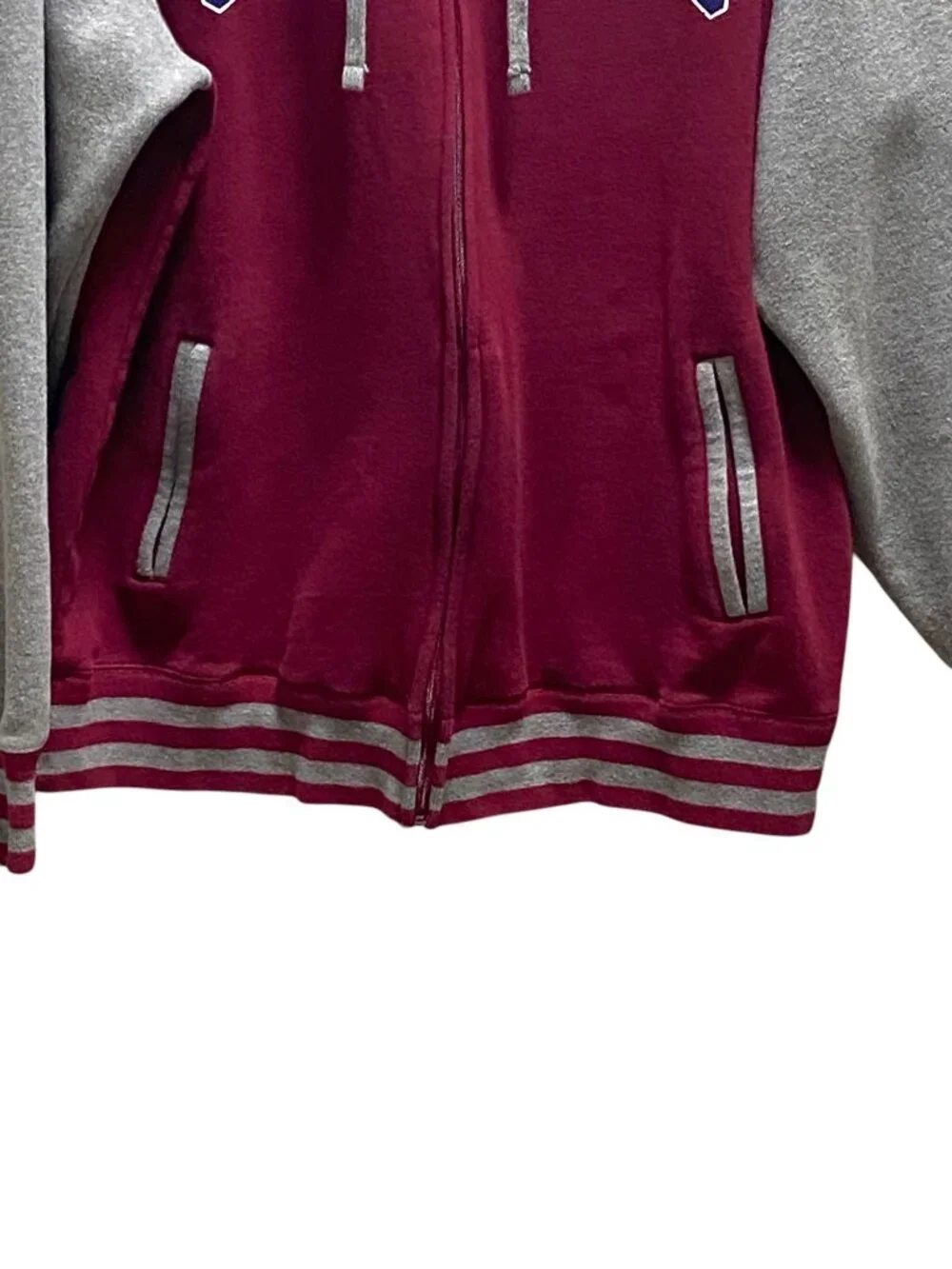 Colorado Hooded Varsity Jacket Burgundy Size 2X Preppy Academia Old Money Fall